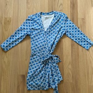 Southern tide coastal blue and white performance skort romper